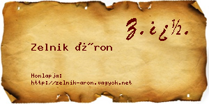 Zelnik Áron névjegykártya